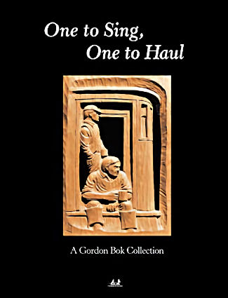 Book cover, with image of woodcarving of two sailors on a boat, one seated and one standing.